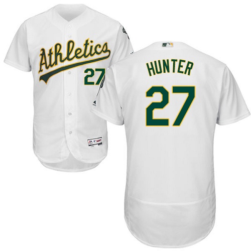Athletics #27 Catfish Hunter White Flexbase Authentic Collection Stitched MLB Jersey